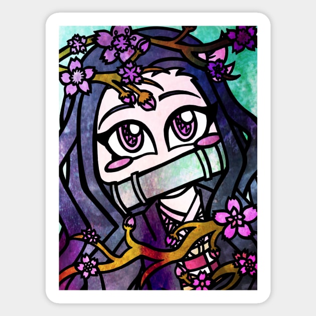 Demon Slayer - Nezuko Sticker by ScribbleSketchScoo